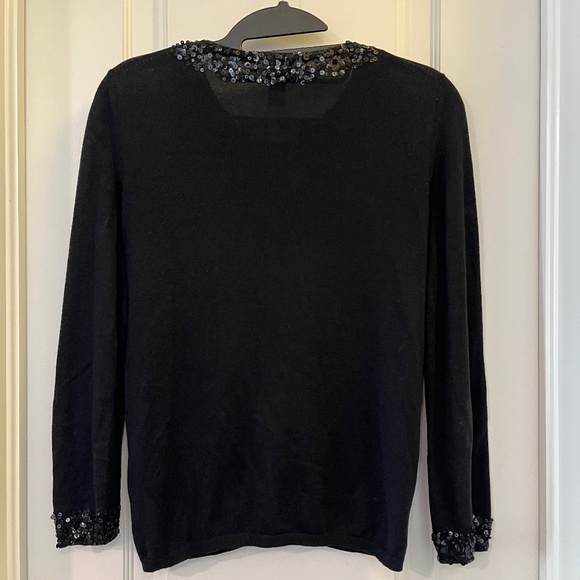 Club Monaco Black Sequin Sweater Cardigan Size XS - Picture 2 of 4